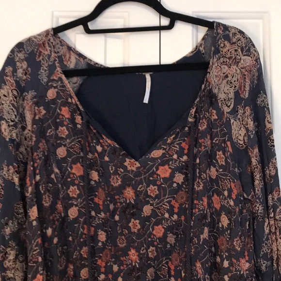 Free People Blue Floral Dress / Tunic - Picture 3 of 4